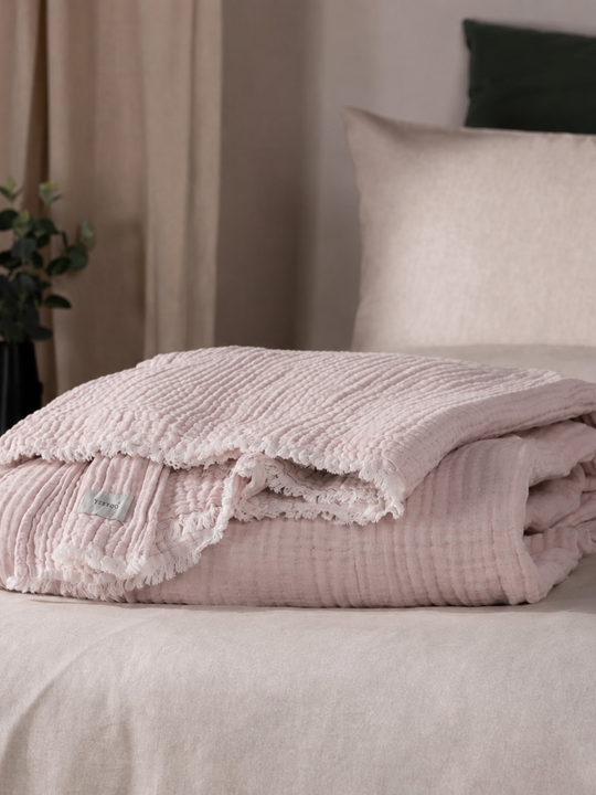 Blush Pink Muslin Blanket